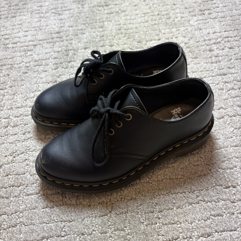 Dr. Martens 1461 Shoes Mens 4 Womens 5 Leather Lace Up Slip Resistant Oxfords - Picture 3 of 10